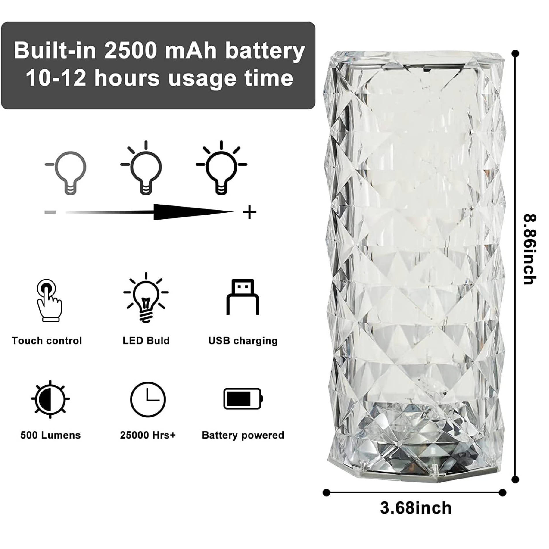 Miniatura 2 de Lámpara Led De Mesa Acrilico 16 Colores